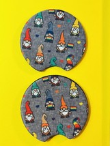 Gnomes LGBTQ Rainbow Car Cup Coasters Set New - £5.55 GBP