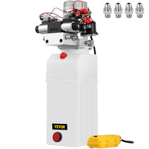 VEVOR 12V DC Double Acting Double Solenoid Hydraulic Power Pack 8L Tank ZZ004235 - £319.48 GBP
