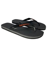New Havaianas Mens 11 12 Flip Flop Thong Beach Vacation Casual Logo Blac... - $27.06 CAD