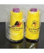 American &amp; Efird Thread Lot Canary Yellow 2 @ 3000 Yard Spools Perma Pol... - $24.94