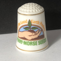 FRANKLIN MINT PORCELAIN THIMBLE 1980 advertising Ferry Morse seeds calif... - $11.83