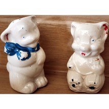 MCM Ceramic Shawnee White Bear Salt &amp; Pepper Shakers Set See Pictures - $221.72 MXN