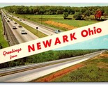 Dual View Banner Greetings Newark Ohio OH UNP Chrome Postcard T21 - £5.41 GBP