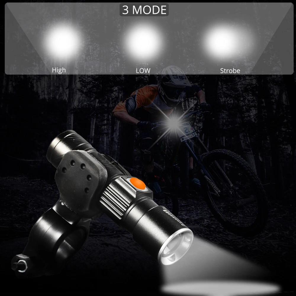 Sporting 3 in1 8000 Lumen Bike Bicycle Light Set USB rechargeable LED Waterproof - £26.31 GBP