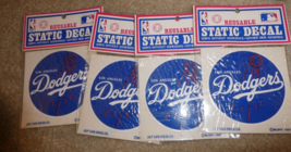 Lot of 4 Vintage 1987 J&amp;P Los Angeles Dodgers MLB Reusable Static Decals NIP - £24.42 GBP