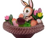 Vintage Beistle Easter Bunny Egg Basket 3-D Tissue Honeycomb Centerpiece... - $13.98