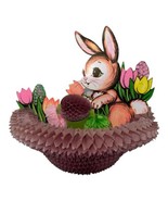 Vintage Beistle Easter Bunny Egg Basket 3-D Tissue Honeycomb Centerpiece... - £11.14 GBP