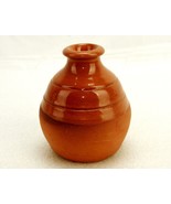 Vintage Brown Pottery Beehive Bud Vase, Oil or Perfume Bottle, Partial G... - $26.73 CAD
