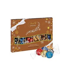 Lindt LINDOR Holiday Assorted Chocolate Truffles Deluxe Gift Box Truffle... - $37.12