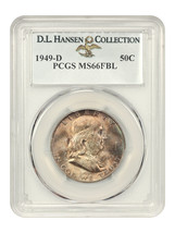1949-D 50c PCGS MS66 FBL ex: D.L. Hansen - £1,258.20 GBP