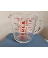 Vintage Pyrex #532 C-71 4-Cup D-Handle Measuring Cup Red Lettering - Made in USA - $648.46 MXN