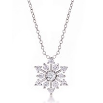 Contemporary CZ Snowflake Necklace - $37.49