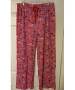 Women&#39;s Pink Pajama Lounge Pants Kisses Pattern Size Large NWOT - $226.54 MXN