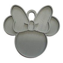 Minnie Mouse Themed Face Ears Shape Gray Christmas Ornament Made In USA PR4878 - £3.94 GBP