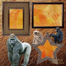 Primates - Jungle Safari Monkey &amp; Gorilla Personalized Wall Art - Scrapb... - $408.41 MXN