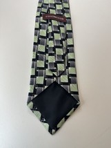 Men’s Covington Neck Tie Green Grey Black Square Block Pattern 4”x57” - $12.19