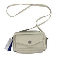 Apt. 9 Women&#39;s Double Zip Safe Keeper Wallet Crossbody Bag Bone White - $34.47