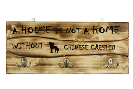 Chinese Crested Dog, a wooden wall peg, hanger with the picture of a dog - £40.01 GBP