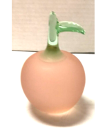 Crowning Touch Art Glass Frosted Glass Apple Paperweight Green Stem (2b) - $27.16 CAD