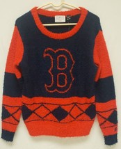 Boston Red Sox Sweater Klew Mens Size Medium Blue Red Argyle Eyelash MLB NWT New - £16.66 GBP