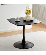 31.5 in Black Square Pedestal Tulip Dining Table, - $611.96