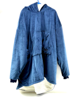 The Comfy Original Wearable Blanket Oversized Hoodie Blue - White Fur Lined - £23.21 GBP