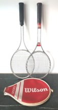 Lot 2 Vintage Wilson Aluminum Frame Tennis Racquets T3000 w/cover &amp; Match Point - £15.49 GBP