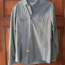 Men&#39;s Calvin Klein Infinite Cool Non Iron Button Down Shirt, Size Medium, Gray - $15.51