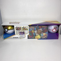 Eevee Evolutions Pokemon  3 Pack Treasure Chest Tin Promo Cards 2 Poke Balls NEW - £55.09 GBP