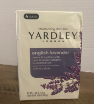 Yardley English Lavender Bar Soap With Essential Oils 4.0 oz Each Bar x 4 Bars - $17.79