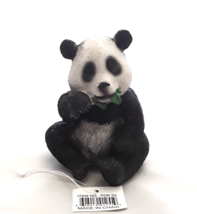 Panda Bear Figurines Sitting Eating 4&quot; Zoo Wildlife Outdoor Lunch Time - £9.99 GBP