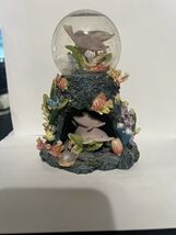 Colorful Dolphin Underwater Snow Globe Coral Fish Cove Shells Prestige - $14.84
