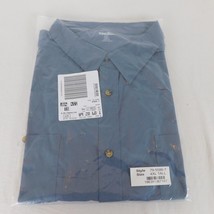 King Size Solid Short Sleeve Sport Shirt 4XL Tall Slate Blue Button Pockets - $24.19