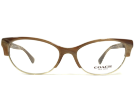 Coach Eyeglasses Frames HC5063 Kitty 5272 Brown Gold Cat Eye Full Rim 51... - $93.28