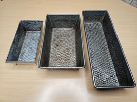 Bake King Metal Bread Loaf Pans Folded Side Hammered USA - Lot of 3 - $29.02