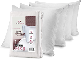 Bed Pillow Protectors Zippered Encasement Cotton Breathable Pillowcase 4... - £18.78 GBP+