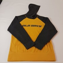 Old Navy 94 Men&#39;s Yellow &amp; Black Fleece Pullover Hoodie Sweatshirt Size 12 - £16.84 GBP