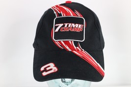 Vintage NASCAR Dale Earnhardt 7 Time Champ Spell Out Strapback Hat Cap Black - £22.38 GBP