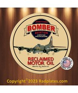 Bomber Reclaimed Motor Oil Vintage Replica Aluminum Metal Sign 12&quot; Round - £15.61 GBP