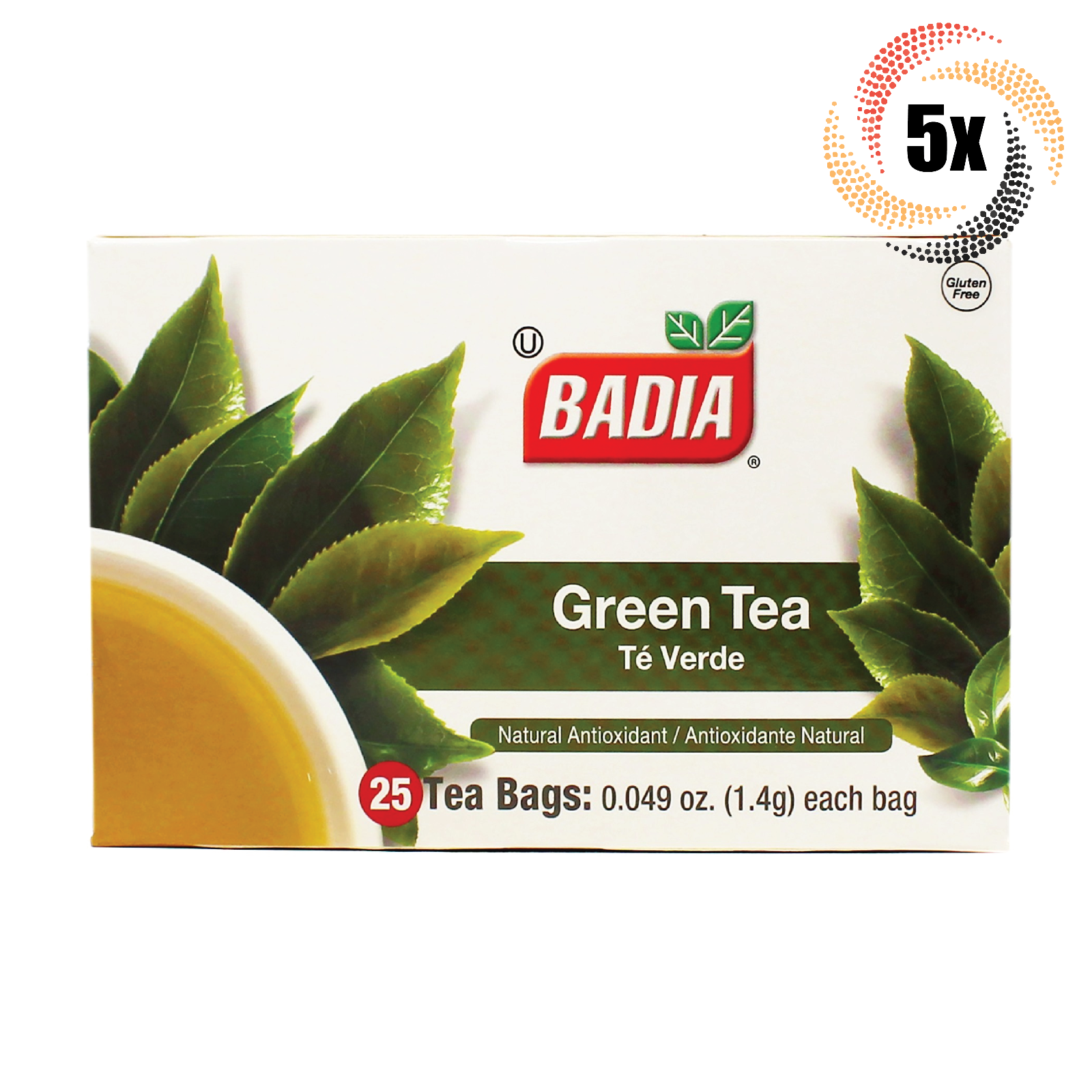 5x Boxes Badia Green Tea Natural Antioxidant | 25 Bags Per Box | Té Verde - £18.94 GBP