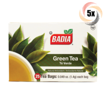 5x Boxes Badia Green Tea Natural Antioxidant | 25 Bags Per Box | Té Verde - £18.99 GBP