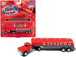1960 Ford Tanker Truck Red Gray Texaco 1/87 HO Scale Model Classic Metal Works - £32.98 GBP