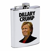 Dillary Crump Hip Flask Stainless Steel 8 Oz Silver Drinking Whiskey Spi... - £7.81 GBP