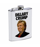 Dillary Crump Hip Flask Stainless Steel 8 Oz Silver Drinking Whiskey Spi... - $9.95