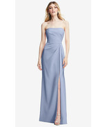 After Six 6873...Strapless Pleated Faux Wrap Trumpet Gown...Sky Blue...S... - $94.05