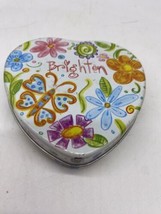 Empty Brighton Metal Tin Heart Shaped Jewelry Boxe Tins Gift Boxes Spring Floral - £6.42 GBP