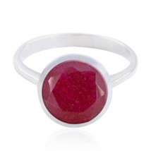Red Jasper 925 Solid Silver Ring Genuine Jewelry For Mother&#39;s Day Gift US - £15.30 GBP