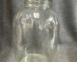 Vintage 1960 Hazel Atlas Large 8.5&quot; Tall Glass Jar #6565 With Zinc Lid - $9.90