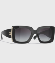 CHANEL CH 5435 Black Rectangle Sunglasses in Acetate with Gray Gradient Lenses - £305.22 GBP