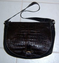 JOAN &amp; DAVID Leather Hobo Shoulder Crossbody Handbag Purse Bag Brown Italy - £93.23 GBP